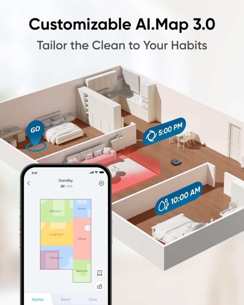 eufy X10 Pro Omni Robot Vacuum & Mop with All-in-One Station, Black (T2351) — view 4